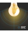E27 12W LED-pære - A60, filament, ravfarget glass, ekstra varm 2200K