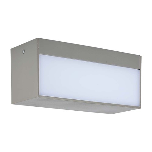 12W LED vegglampe med opp/ned lys - IP65 utendørs, grå, 230x100x90mm, inkl. lyskilde