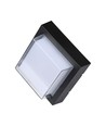 7W LED vegglampe, sort - 700lm, varm hvit, firkantet, inkl. lyskilde