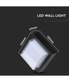 7W LED vegglampe, sort - 700lm, varm hvit, firkantet, inkl. lyskilde