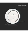 Trådløs Touch lysdemper til LED strips, hvit - 12V/24V, veggmontert, til enkeltfarget LED