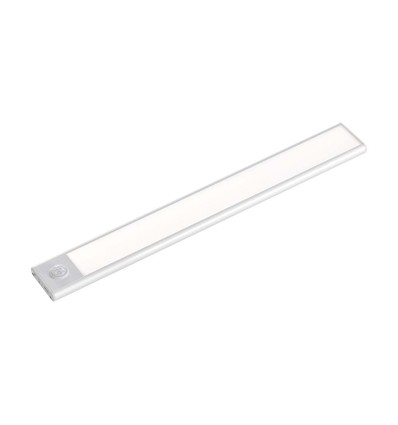 30cm 1,5W LED skaplampe med PIR sensor - 5V, 110lm, 3000K, oppladbar, sølv, magnetisk montering