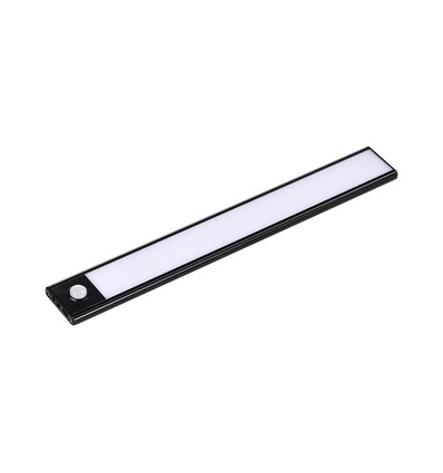 2W LED skaplampe med PIR sensor, sort - 5V, USB oppladbar, 40cm, 3000K, bevegelsessensor