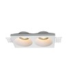 Dobbel GU10 downlight for gipsloft innsparkling - Ekskl. lyskilde og sokkel, hull: 195x105mm, nedsenket