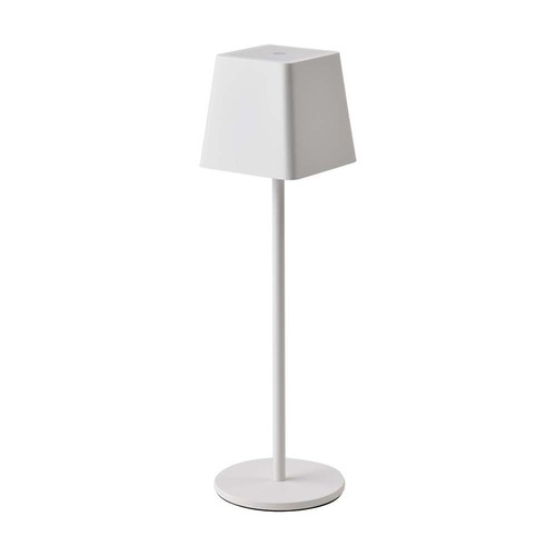 Oppladbar LED bordlampe Inne/ute - Hvit, touch dimbar, IP54, varm hvitt lys