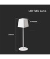 Oppladbar LED bordlampe Inne/ute - Hvit, touch dimbar, IP54, varm hvitt lys