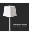 Oppladbar LED bordlampe Inne/ute - Hvit, touch dimbar, IP54, varm hvitt lys
