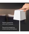 Oppladbar LED bordlampe Inne/ute - Hvit, touch dimbar, IP54, varm hvitt lys