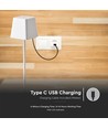 Oppladbar LED bordlampe Inne/ute - Hvit, touch dimbar, IP54, varm hvitt lys
