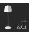 Oppladbar LED bordlampe Inne/ute - Hvit, touch dimbar, IP54, varm hvitt lys