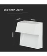 3W LED vegglampe til trapper - IP65, hvit, 15,4x15,1 cm, innfellingsspot til trinn