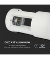 10W LED hagelampe / vegglampe, 25cm - IP65, hvit kropp, 1000lm, 6400K, utendørs