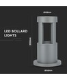 10W LED vegglampe - 3000K, grå, 25cm