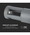 10W LED hagelampe / bedlampe, 25cm - IP65, 6400K, grå, utendørs
