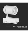 35W 3-faset skinnespot - 24 grader, 6400K, hvit, COB LED, 4-leder tracklight