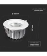 40W Ø22,1cm LED innfellingspanel - 120lm/W, COB, kald hvit, Hull: Ø20,7 cm, Mål: Ø22,1 cm