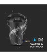 1W LED nedgravingsspot - 6400K, sort, 12V