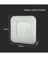 40W Firkantet LED designer pendel - 4000lm, 3-i-1 CCT, dimbar, hvit, 46x46cm