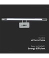 64cm 12W LED bilde-/speillampe - Krom, 3000K, vippbar, inkl. lyskilde