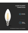 E14 4W dimbar LED kronepære - Twisted candle filament, 350lm, varm hvit