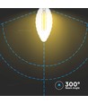 E14 4W dimbar LED kronepære - Twisted candle filament, 350lm, varm hvit