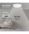 10W Full Rund Kuppel Lys - Nød Batteri, Sensor, Samsung Chip, 4000K