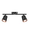 12W dobbelt LED vegglampe, sort - 1080lm, 4000K, IP20, justerbare hoder
