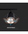 12W dobbelt LED vegglampe, sort - 1080lm, 4000K, IP20, justerbare hoder
