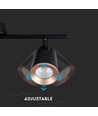 18W sort LED vegglampe - 3000K, 3 hoder
