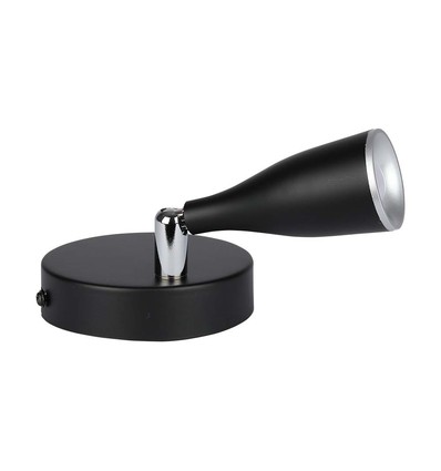 4,5W LED vegglampe - 420lm, IP20, sort finish, inkl. lyskilde