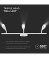 13,5W LED vegglampe - 1260lm, 4000K, hvit, 3-hoder design, inkl. lyskilde