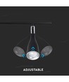 13,5W LED vegglampe, 3-hoder design - 4000K, sort, utendørs, IP65