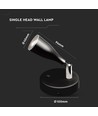 4,5W LED vegglampe med bryter - 420lm, IP20 innendørs, sort, varm hvit, inkl. lyskilde