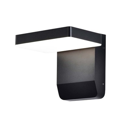 17W kvadratisk roterbar vegglampe - IP65, sort, 2520lm, 3000K, inkl. lyskilde