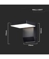 17W kvadratisk roterbar vegglampe - IP65, sort, 2520lm, 3000K, inkl. lyskilde