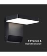 17W LED vegglampe - 4000K, sort