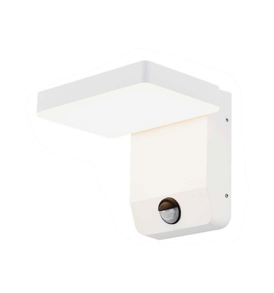 17W hvit kvadratisk vegglampe med sensor - 2580lm, IP65, 4000K, PIR sensor