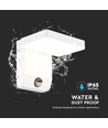 17W hvit kvadratisk vegglampe med sensor - 2580lm, IP65, 4000K, PIR sensor
