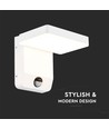 17W LED vegglampe med sensor, hvit - 2580lm, IP65, 4000K, firkantet, PIR sensor