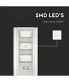 300W LED solcelle gatelykt - 3500lm, 6400K, aluminium, IP65, inkl. solcellepanel og batteri