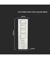 40W LED solcelle gatelampe - 4300lm, IP65, 6400K, aluminium, inkl. solpanel og batteri
