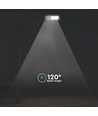 40W LED solcelle gatelampe - 4300lm, IP65, 6400K, aluminium, inkl. solpanel og batteri