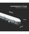 18W LED Vanntett Lampe - 60cm, Samsung Chip, Melkeaktig Deksel, 6500K