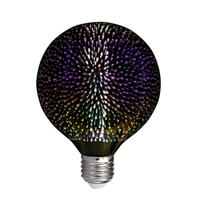 3D LED Pære 4W E27 - Stjerne effekt, 3000K, G125