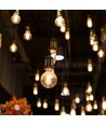 E27 6W dimbar LED spiral filamentpære - G125, Amber glass, 1800K, 300° lysspredning