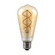 E27 5W dimbar LED-pære - ST64, filament, ravfarget glass, ekstra varm 1800K