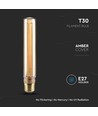 E27 2W T30 LED art filament pære - 1800K, amber glass, vintage effekt, lasergravering