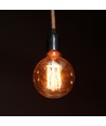 E27 4W G125 Art Filament LED pære - Amber glass, 1800K, lasergraveringer, varm hvit filament