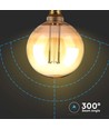 E27 4W G125 Art Filament LED pære - Amber glass, 1800K, lasergraveringer, varm hvit filament