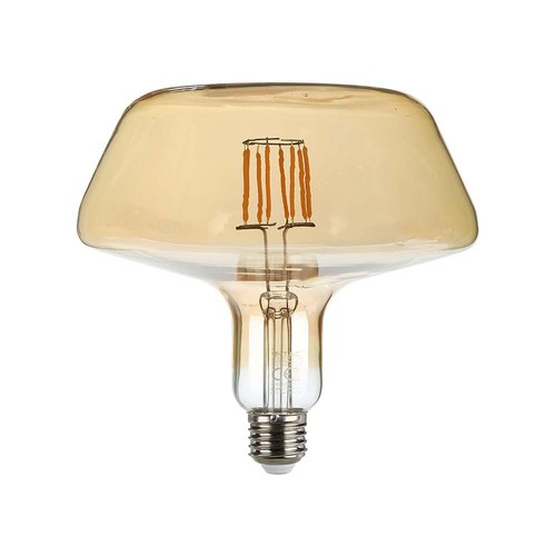 E27 8W LED filament pære - Amber glass, 620lm, 1800K, 300° lysspredning